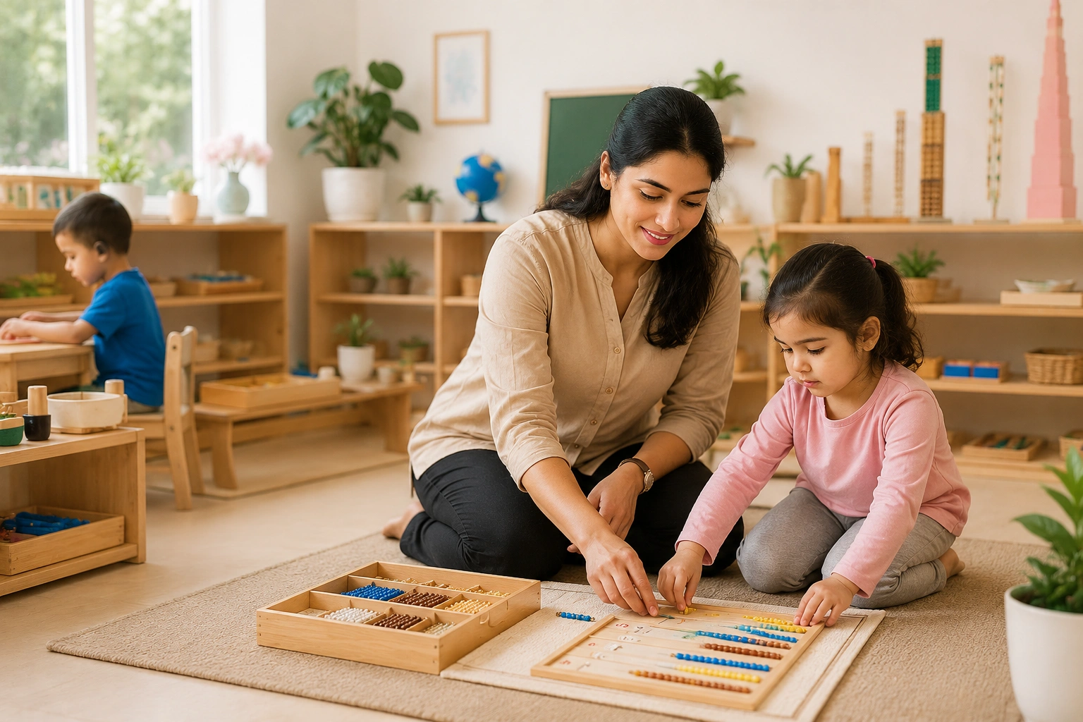 montessori teacher training practical classroom session in chemmad at health bridge academy